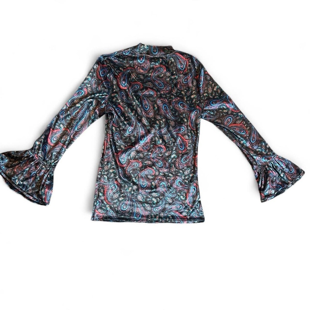 Free People Paisley Sequin Embellished Long Sleeve Top - Multicolor Medium